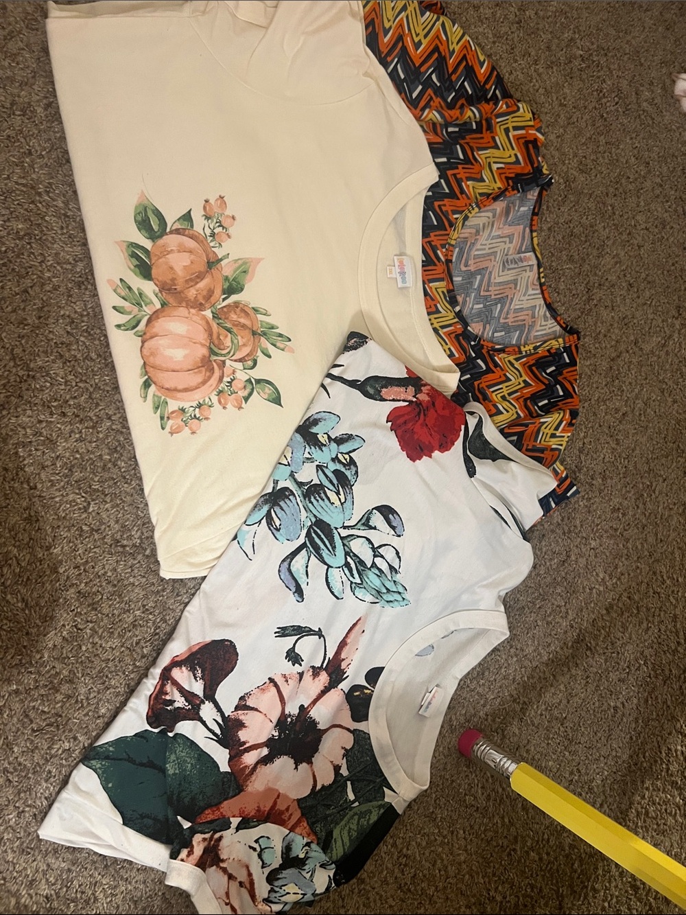 LuLaRoe Short Sleeve Tees - Cream, White, Orange, Green, Blue